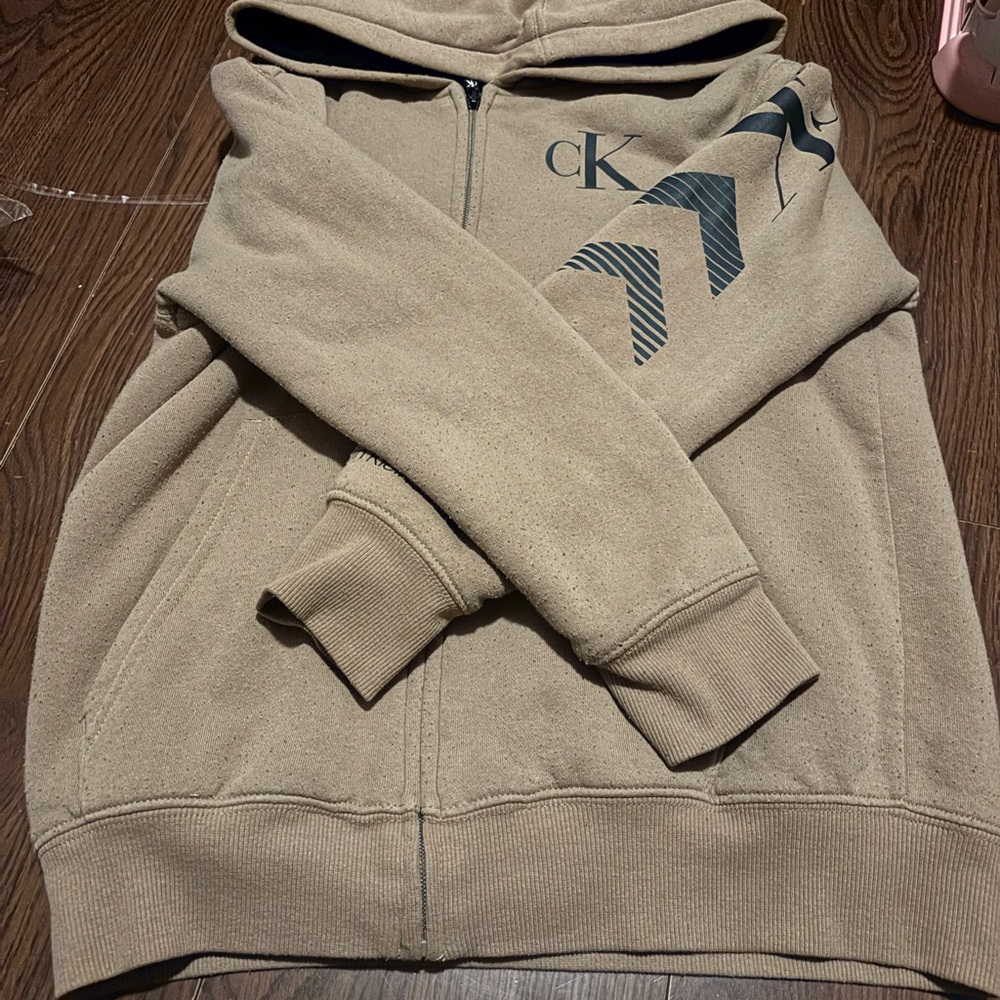 Calvin Klein Kids Beige Zip-Up Hoodie